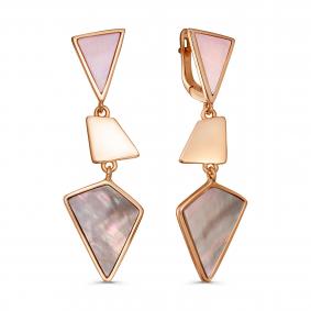 Серьги из золочёного серебра KABAROVSKY K12-7033-8687 с перламутром K12-7033-8687 фото