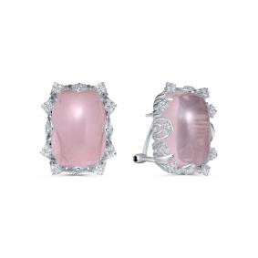 Серебряные серьги KABAROVSKY K12-7034-9300 с фианитом и кварцем K12-7034-9300 фото