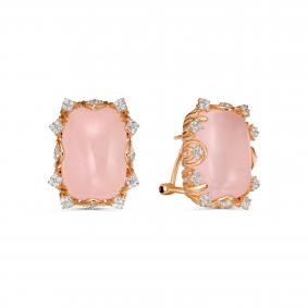 Серьги из золочёного серебра KABAROVSKY K12-7034-9387 с фианитом и кварцем K12-7034-9387 фото