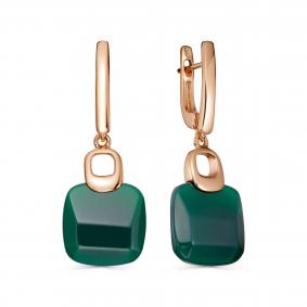 Серьги из золочёного серебра KABAROVSKY K12-7037-4287 с агатом K12-7037-4287 фото