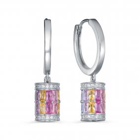 Серебряные серьги KABAROVSKY K12-7048-7900 с фианитом и кварцем K12-7048-7900 фото