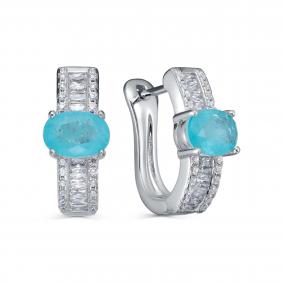 Серебряные серьги KABAROVSKY K12-7058-63000 с фианитом и алпанитом K12-7058-63000 фото