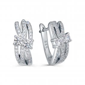 Серебряные серьги KABAROVSKY K12-7060-7900 с фианитом K12-7060-7900 фото
