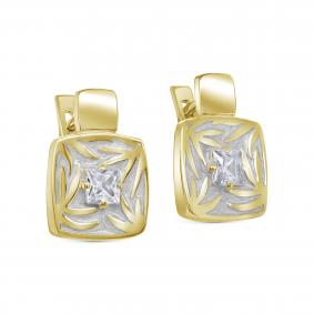 Серьги из лимонного серебра KABAROVSKY K12-746-7945 с фианитом и эмалью K12-746-7945 фото