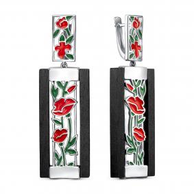 Серебряные серьги KABAROVSKY с дерево грабом Серебро K12-761-80001 K12-761-80001 фото