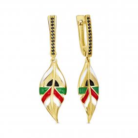 Серьги из лимонного серебра KABAROVSKY K12-816-41087 с фианитом и эмалью K12-816-41087 фото