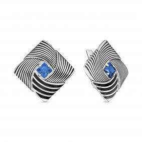 Серебряные серьги KABAROVSKY K12-825-31102 с эмалью и Swarovski K12-825-31102 фото