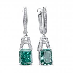 Серебряные серьги KABAROVSKYс фианитом и бриллианитом K12-832-13300 K12-832-13300 фото