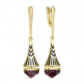 Серьги из лимонного серебра KABAROVSKY K12-878-60302 с эмалью и алпанитом K12-878-60302 фото