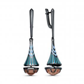 Серебряные серьги KABAROVSKY K12-878-62501 с эмалью и алпанитом K12-878-62501 фото