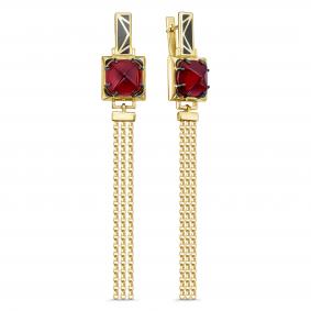 Серьги из лимонного серебра KABAROVSKY K12-880-60302 с эмалью и алпанитом K12-880-60302 фото