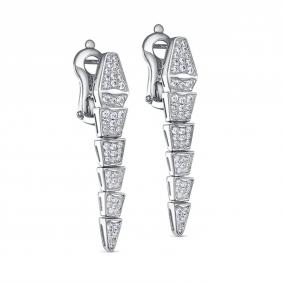 Серебряные серьги Символ года Змея KABAROVSKYс фианитом K12-9027-7900 K12-9027-7900 фото