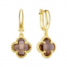 Серебряные серьги KABAROVSKY K12-9038-63387 с фианитом и султанитом K12-9038-63387 фото