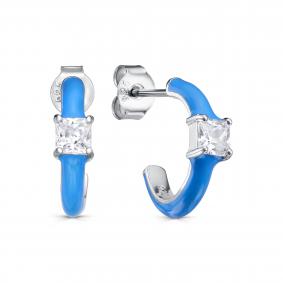 Серебряные серьги KABAROVSKY K12-9051-7913 с фианитом и эмалью K12-9051-7913 фото