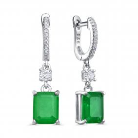 Серебряные серьги KABAROVSKY K12-9069-60400 с фианитом и алпанитом K12-9069-60400 фото