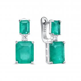 Серебряные серьги KABAROVSKY K12-9075-60400 с фианитом и алпанитом K12-9075-60400 фото