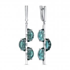 Серебряные серьги KABAROVSKY K12-924-53000 с фианитом и ситаллом K12-924-53000 фото