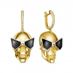 Серьги из лимонного серебра KABAROVSKY K12-928-7987 с фианитом и эмалью K12-928-7987 фото