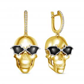 Серьги из лимонного серебра KABAROVSKY K12-929-7987 с фианитом и эмалью K12-929-7987 фото