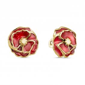 Серьги из золочёного серебра KABAROVSKY K12-943-0031 с эмалью K12-943-0031 фото