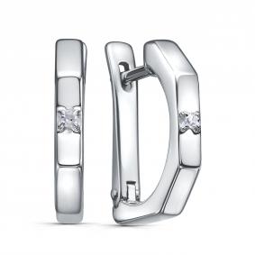 Серебряные серьги KABAROVSKY K12-948-1000 с бриллиантом K12-948-1000 фото