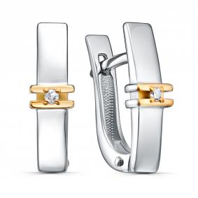 Серебряные серьги KABAROVSKY K12-949-1087 с бриллиантом K12-949-1087 фото