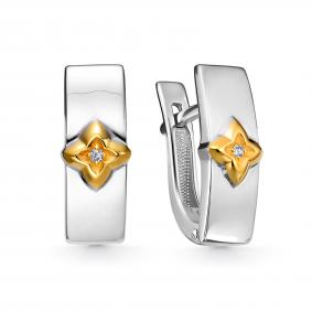 Серебряные серьги KABAROVSKY K12-950-1087 с бриллиантом K12-950-1087 фото