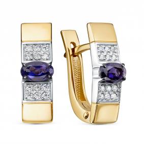 Серьги из лимонного серебра KABAROVSKY K12-962-21389 с фианитом и иолитом K12-962-21389 фото