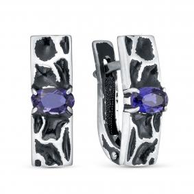 Серебряные серьги KABAROVSKY K12-965-21347 с керамикой и иолитом K12-965-21347 фото