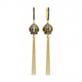 Серьги из лимонного серебра KABAROVSKY K12-967-41081 с фианитом и эмалью K12-967-41081 фото