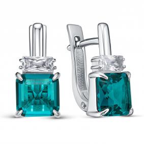 Серебряные серьги KABAROVSKY K12-983-61200 с фианитом и алпанитом K12-983-61200 фото