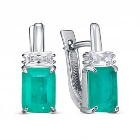 Серебряные серьги KABAROVSKY K12-984-13300 с фианитом и алпанитом K12-984-13300 фото