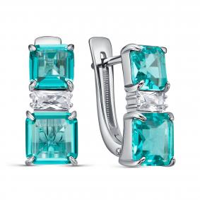 Серебряные серьги KABAROVSKY K12-985-61300 с фианитом и алпанитом K12-985-61300 фото