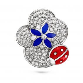 Серебряная подвеска KABAROVSKY K13-100-8101 с эмалью и Swarovski K13-100-8101 фото