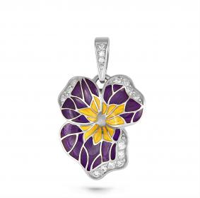 Серебряная подвеска KABAROVSKY K13-131-7901 с фианитом и эмалью K13-131-7901 фото