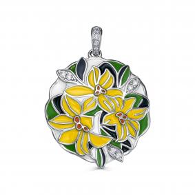 Серебряная подвеска KABAROVSKY K13-9060-7990 с фианитом и эмалью K13-9060-7990 фото