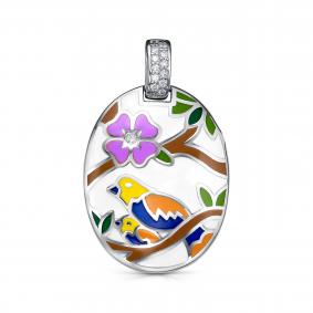 Серебряная подвеска KABAROVSKY K13-9062-7901 с фианитом и эмалью K13-9062-7901 фото