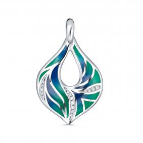 Серебряная подвеска KABAROVSKY K13-9540-7990 с фианитом и эмалью K13-9540-7990 фото