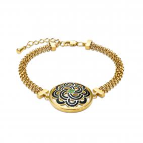 Браслет из лимонного серебра KABAROVSKY K14-938-1202 с изумрудом и эмалью K14-938-1202 фото