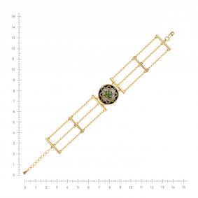 Серебряный браслет KABAROVSKY K14-941-1202 с изумрудом и эмалью K14-941-1202 фото