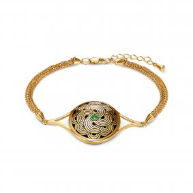 Браслет из лимонного серебра KABAROVSKY K14-942-1202 с изумрудом и эмалью K14-942-1202 фото