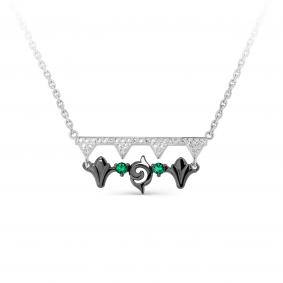 Колье из белого золота KABAROVSKY K16-11239-1200 с бриллиантом и изумрудом K16-11239-1200 фото