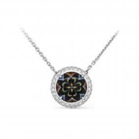 Колье из белого золота KABAROVSKY K16-11284-1022 с бриллиантом и финифтью K16-11284-1022 фото