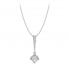 Колье из белого золота KABAROVSKY K16-12087-1500 с бриллиантом и жемчугом K16-12087-1500 фото