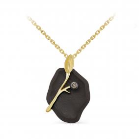 Колье из лимонного золота KABAROVSKY K16-21866-12289 с коньячным бриллиантом K16-21866-12289 фото