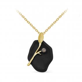 Колье из лимонного золота KABAROVSKY K16-21866-12389 с коньячным бриллиантом K16-21866-12389 фото