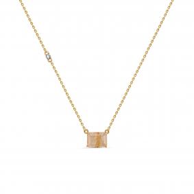 Колье из лимонного золота KABAROVSKY K16-22034-5100 с бриллиантом и кварцем K16-22034-5100 фото