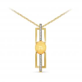 Колье из лимонного серебра KABAROVSKY K16-579-52689 с фианитом и ситаллом K16-579-52689 фото