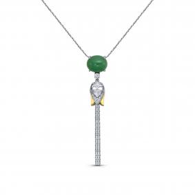 Серебряное колье KABAROVSKY K16-581-15887 с фианитом и кварцем K16-581-15887 фото