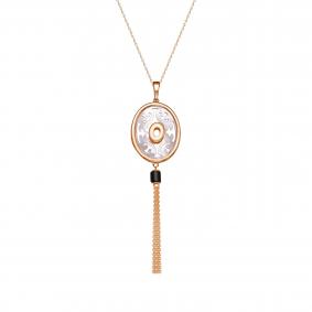 Колье из золочёного серебра KABAROVSKY K16-7030-6287 с ониксом и перламутром K16-7030-6287 фото